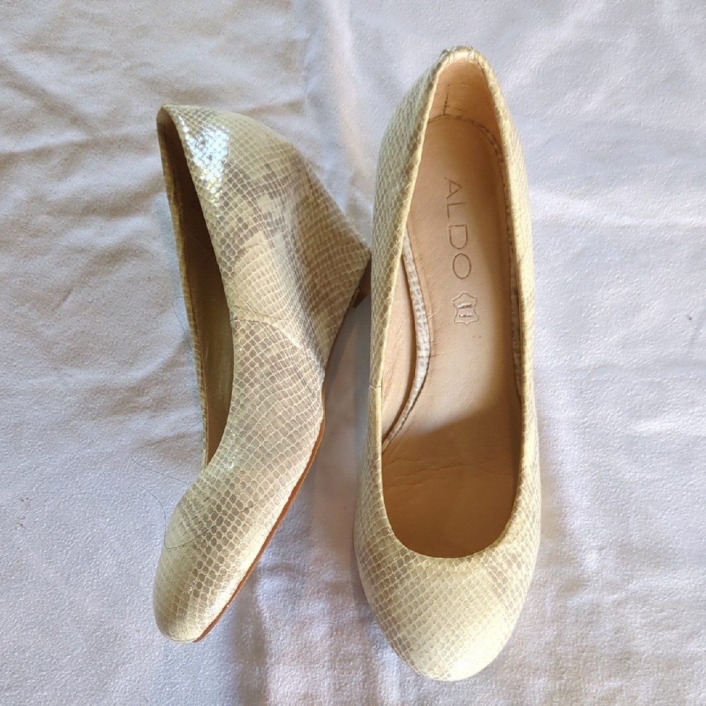 Aldo  Snakeskin Wedge Sandal